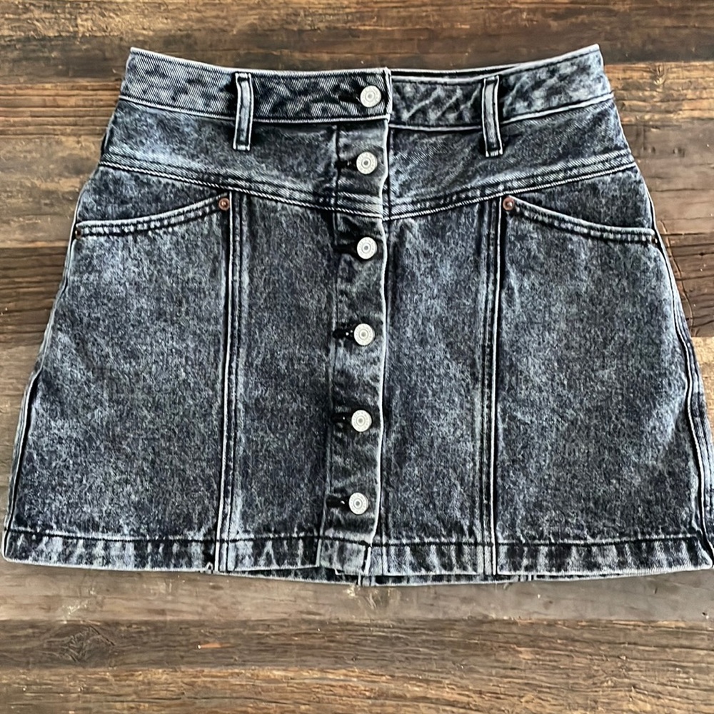 Abercrombie & Fitch Black Denim Mini Skirt